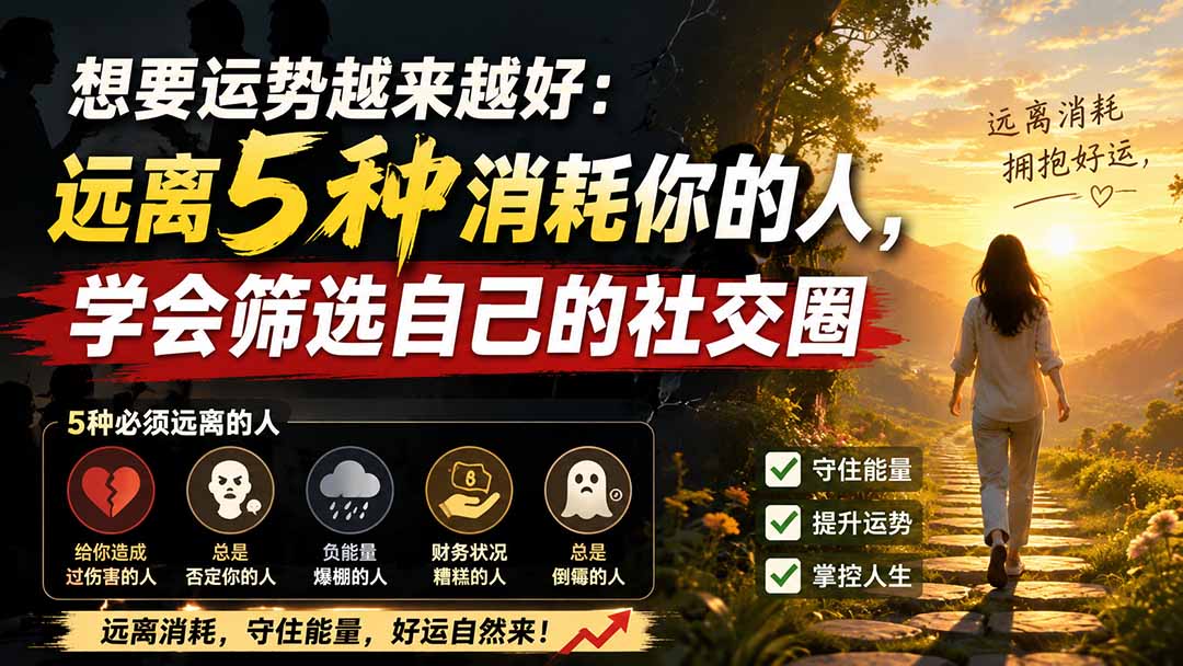 付费文章:想要运势越来越好:远离5种消耗你的人,学会筛选自己的社交圈-网创之家