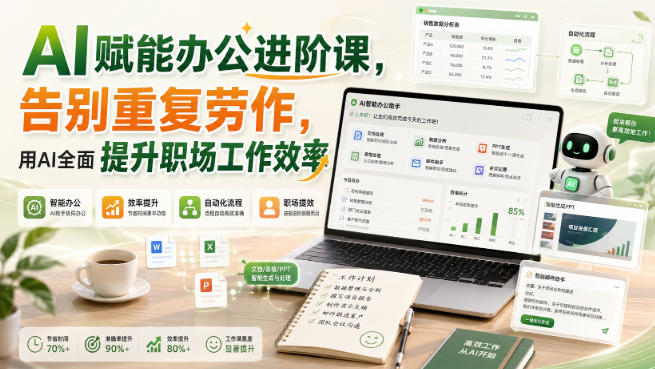 AI赋能办公进阶课,告别重复劳作,用AI全面提升职场工作效率-网创之家