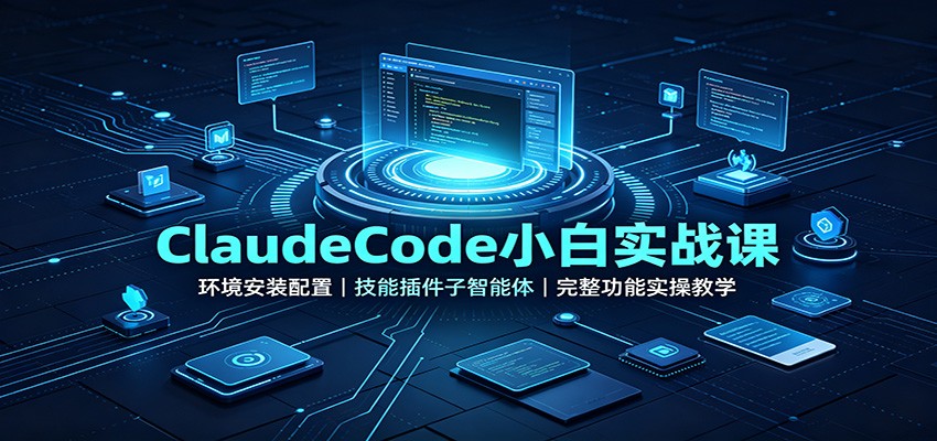 ClaudeCode小白实战课:环境安装配置,技能插件子智能体,完整功能实操教学-网创之家