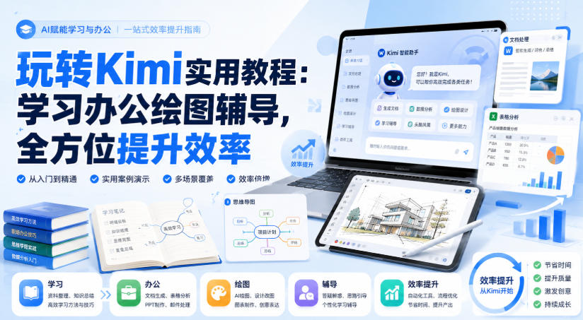 玩转Kimi实用教程：学习办公绘图辅导，全方位提升效率-网创之家