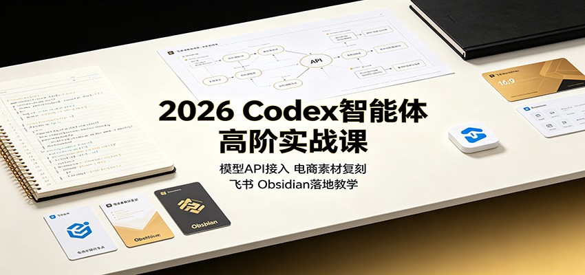 2026 Codex智能体高阶实战课:模型API接入,电商素材复刻,飞书Obsidian落地教学-网创之家