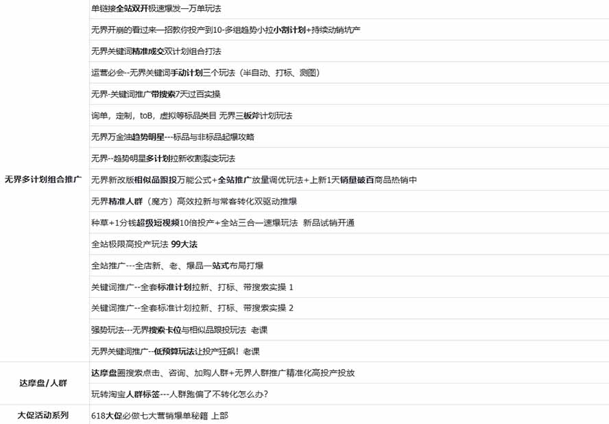 图片[2]-2026淘天开单秘籍PRO实战陪跑课程：全套落地运营玩法，一站式解决淘宝流量低、不出单难题(更新260823-网创之家