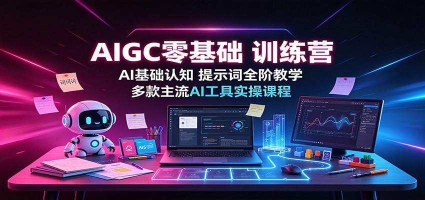 AIGC零基础训练营:AI基础认知,提示词全阶教学,多款主流AI工具实操课程-网创之家