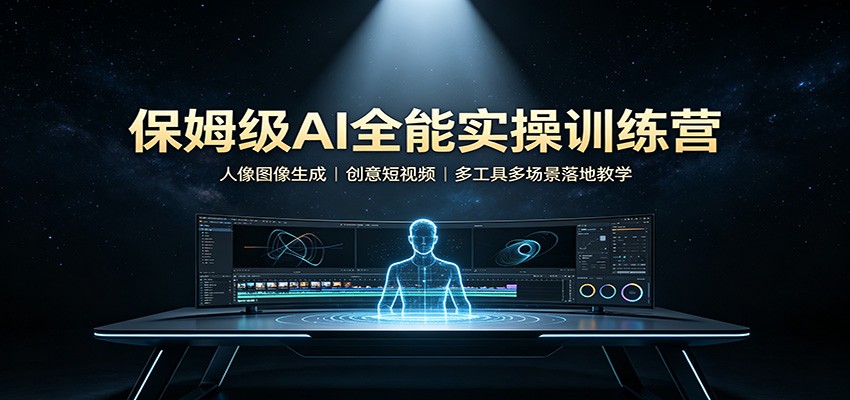 保姆级AI全能实操训练营:人像图像生成,创意短视频,多工具多场景落地教学-网创之家