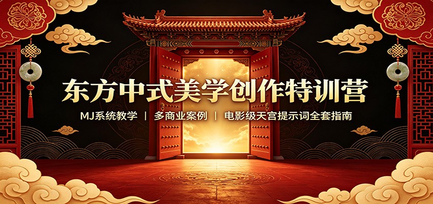 东方中式美学创作特训营:MJ系统教学,多商业案例,电影级天宫提示词全套指南-网创之家
