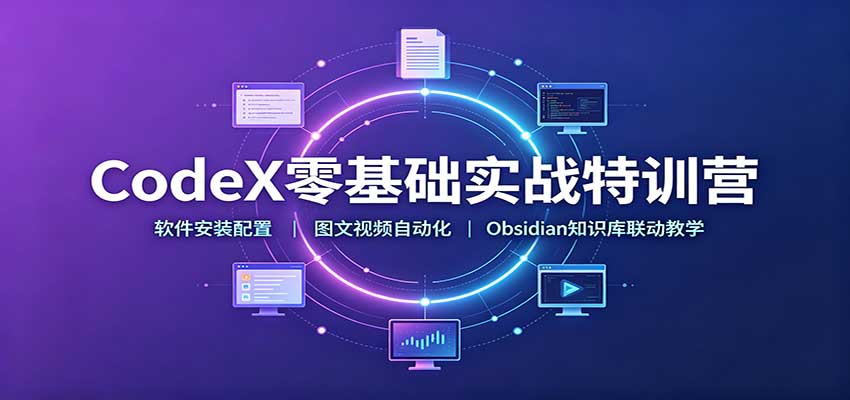 CodeX零基础实战特训营:软件安装配置,图文视频自动化,Obsidian知识库联动教学-网创之家