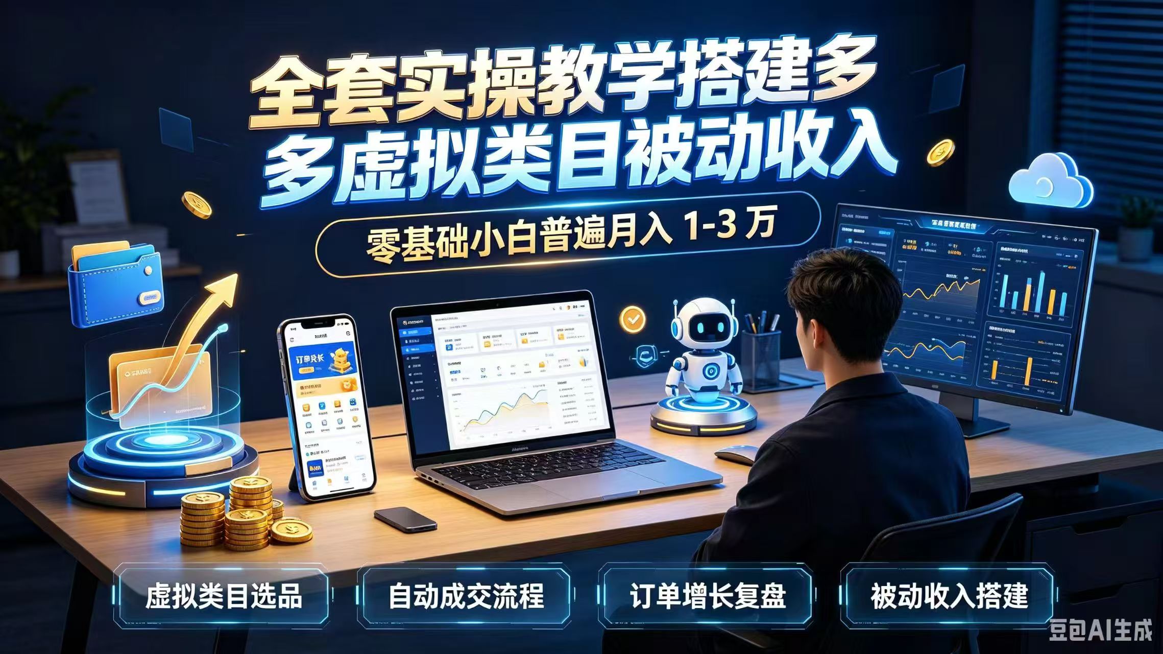 全套实操教学搭建多多虚拟类目被动收入,零基础小白普遍月入 1-3 万-网创之家