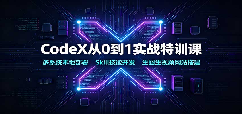CodeX从0到1实战特训课:多系统本地部署,Skill技能开发,生图生视频网站搭建-网创之家