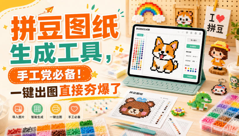 拼豆图纸生成工具,手工党必备!一键出图直接夯爆了-网创之家