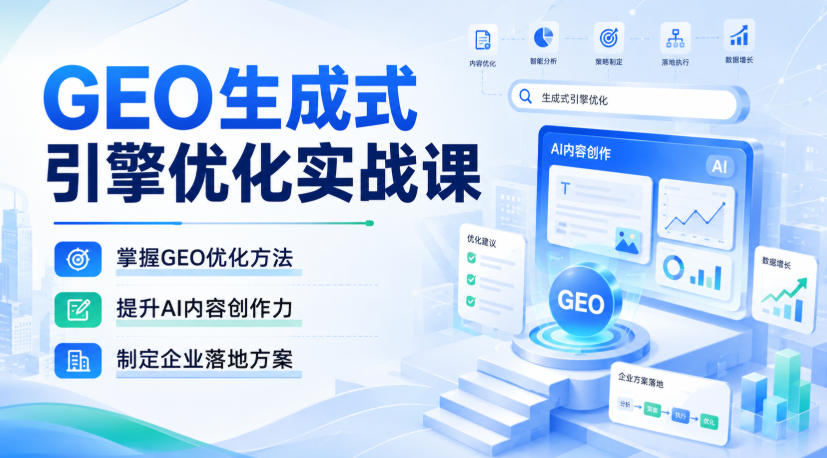 GEO生成式引擎优化实战课,掌握GEO优化方法,提升AI内容创作力,制定企业落地方案-网创之家