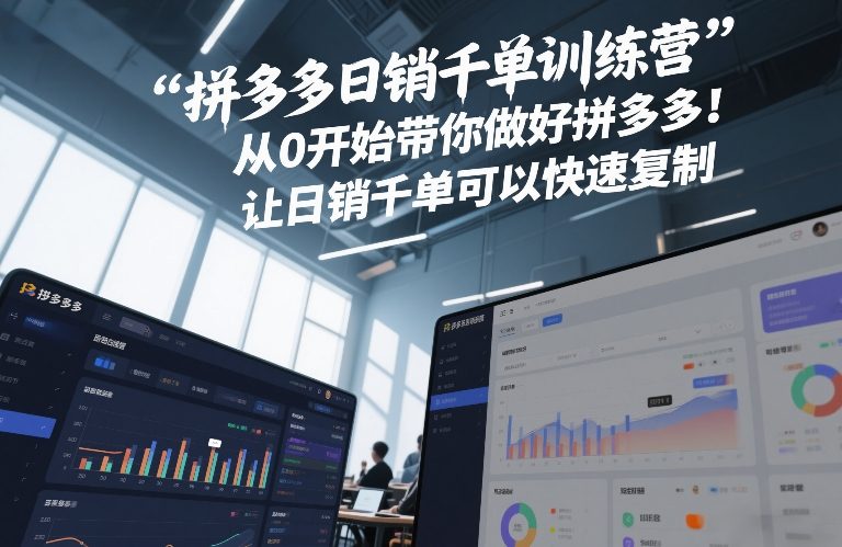 拼多多日销千单训练营,从0开始带你做好拼多多,让日销千单可以快速复制(更新26年8月)-网创之家