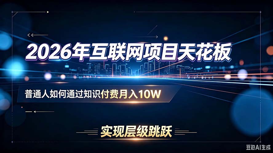2026年互联网项目天花板：普通人如何通过知识付费月入10W，实现层级跳跃-网创之家