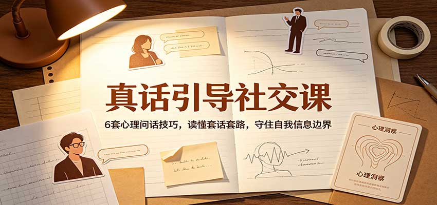 真话引导社交课:6套心理问话技巧,读懂套话套路,守住自我信息边界-网创之家