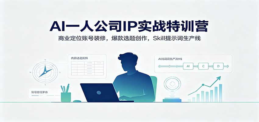 AI一人公司IP实战特训营:商业定位账号装修,爆款选题创作,Skill提示词生产线-网创之家