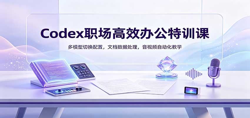 Codex职场高效办公特训课：多模型切换配置，文档数据处理，音视频自动化教学-网创之家