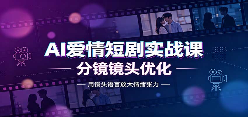 AI爱情短剧实战课:故事剧本创作,分镜镜头优化,智能体提示词-网创之家
