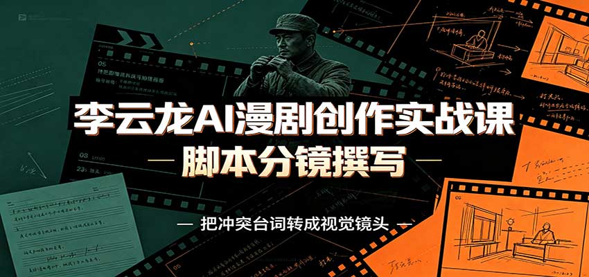 李云龙AI漫剧创作实战课:角色人设还原,脚本分镜撰写,AI漫剧成片完整制作教学-网创之家