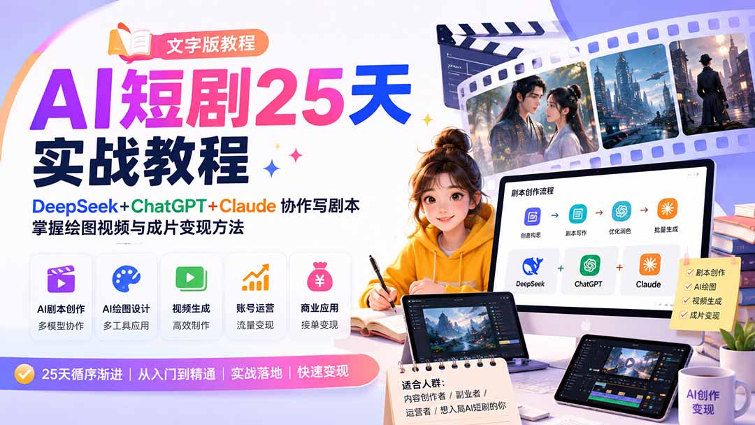 AI短剧25天实战教程(文字版教程-网创之家