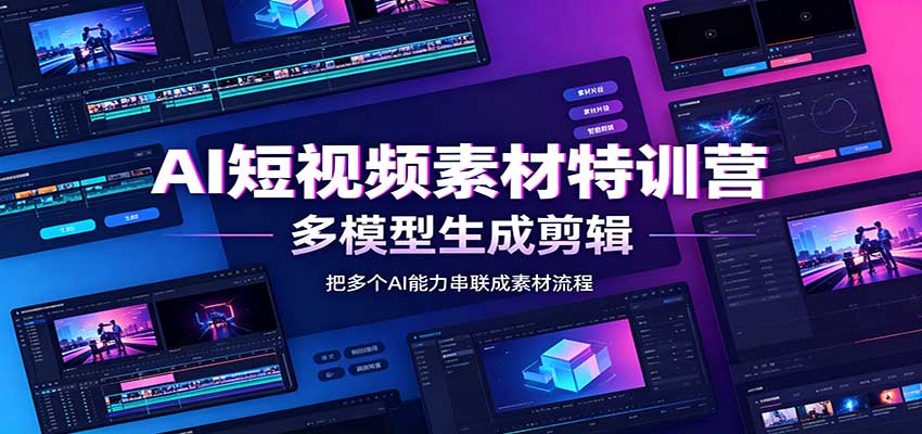 AI短视频素材特训营:Codex本地部署实操,多模型生成剪辑,爆量素材挖掘教学-网创之家