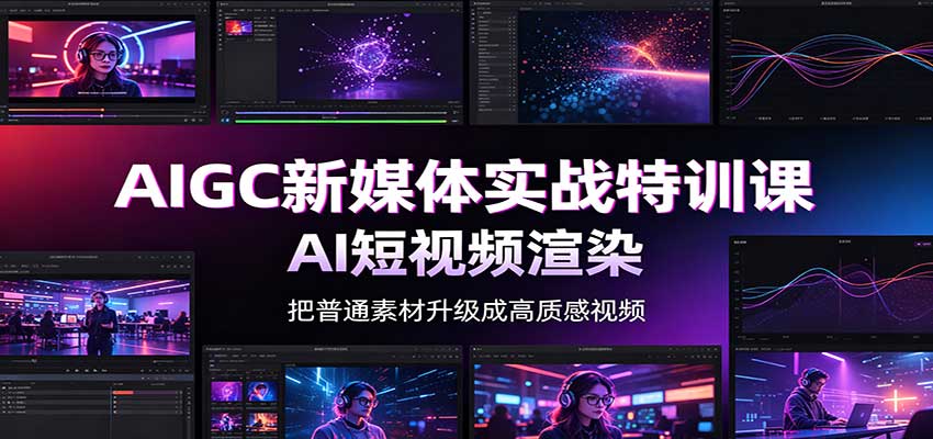 AIGC新媒体实战特训课:工具入门实操,AI短视频渲染,数字人商业视频制作-网创之家