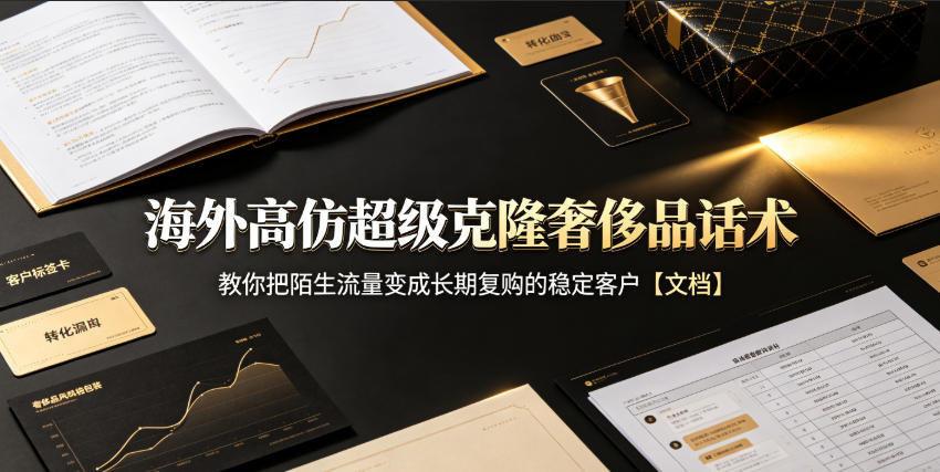 海外高仿超级克隆奢侈品话术,教你把陌生流量变成长期复购的稳定客户【文档】-网创之家