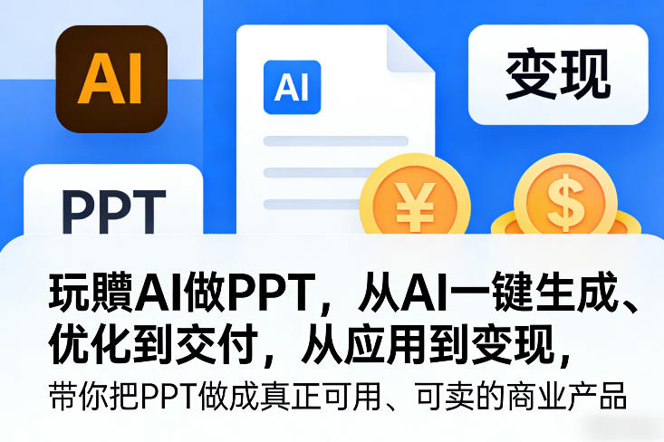 玩賺AI做PPT,从AI一键生成、优化到交付,从应用到变现,带你把PPT做成真正可用、可卖的商业产品(更新0904)-网创之家