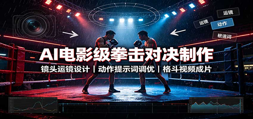 AI电影级拳击对决制作:镜头运镜设计,动作提示词调优,格斗视频成片-网创之家