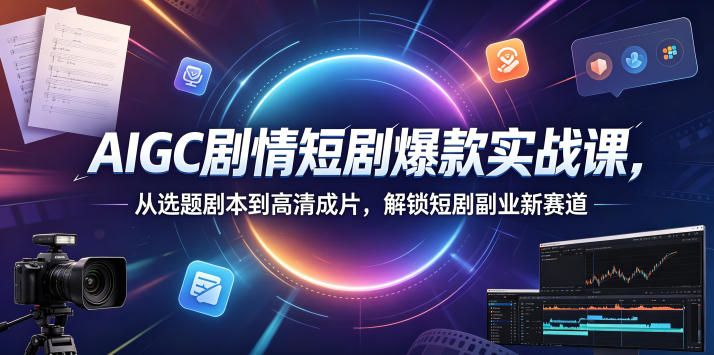 AIGC剧情短剧爆款实战课,从选题剧本到高清成片,解锁短剧副业新赛道(更新0906)-网创之家