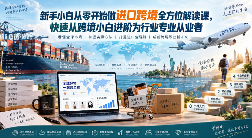 新手小白从零开始做进口跨境全方位解读课,快速从跨境小白进阶为行业专业从业者-网创之家
