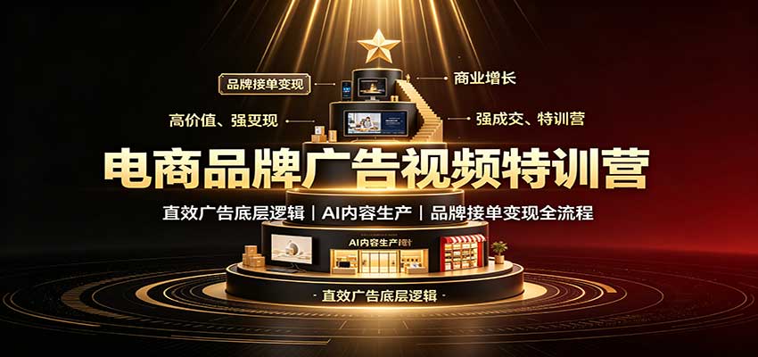 电商品牌广告视频特训:直效广告底层逻辑,AI内容生产,品牌接单变现全流程-网创之家