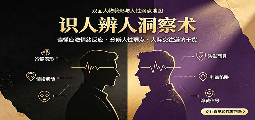 识人辨人终极心法：读懂应激情绪反应，分辨人性弱点，人际交往避坑干货-网创之家