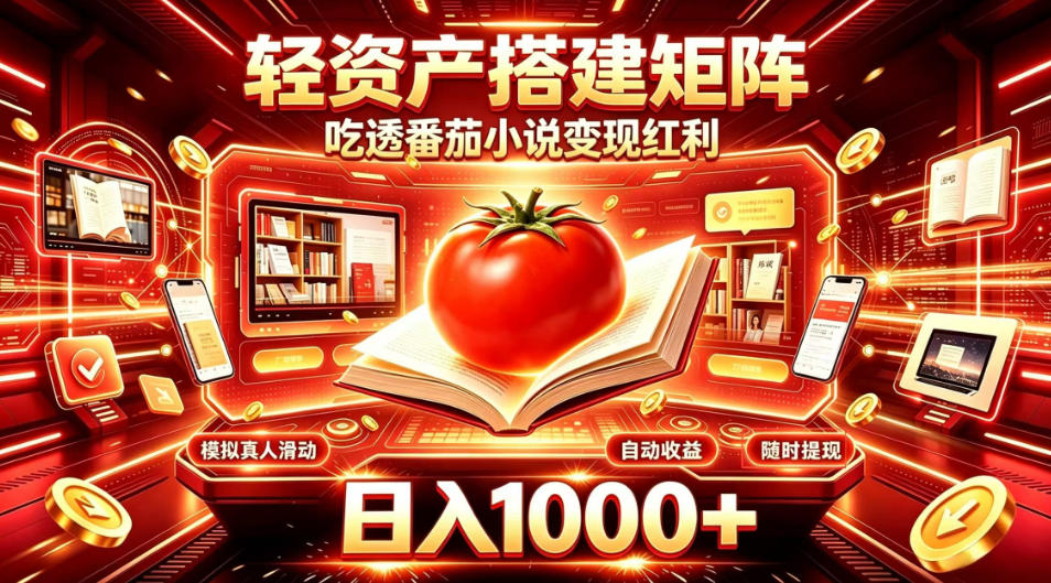 轻资产搭建矩阵，吃透番茄小说变现红利，日入1000+，支持无限矩阵放大【揭秘】-网创之家