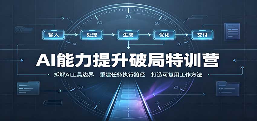 AI能力提升破局特训营：掌握AI交互逻辑，内容创作，搭建工作流-网创之家