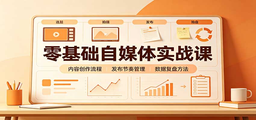 零基础自媒体实战课：赛道人设冷启动，内容创作复盘，公私域商业闭环-网创之家