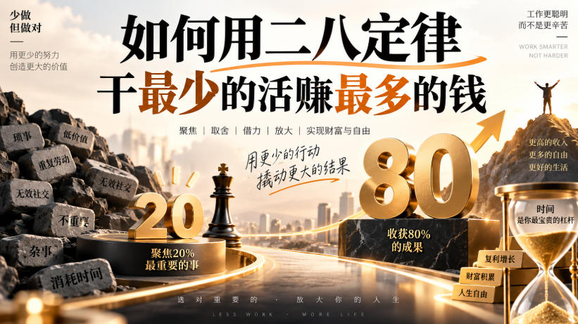 付费文章：如何用二八定律干最少的活賺最多的钱-网创之家