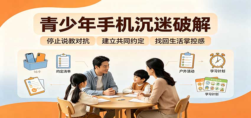 青少年手机沉迷破解：跳出管控说教思维，六步法引导孩子夺回注意力掌控权-网创之家
