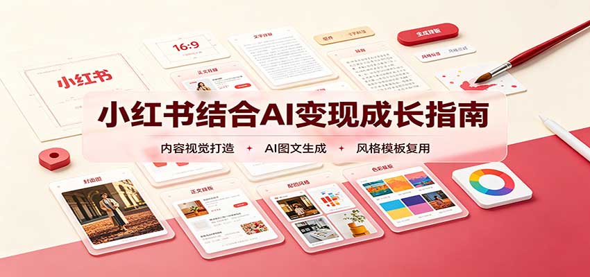 小红书结合AI变现成长指南：账号精准定位，内容视觉打造，搭建可复制流量获客体系-网创之家