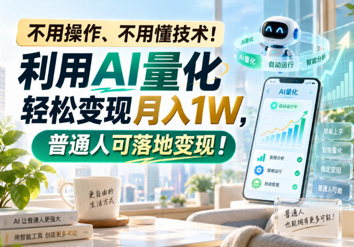 不用操作、不用懂技术！利用AI量化轻松变现月入1W，普通人可落地变现！【揭秘】-网创之家