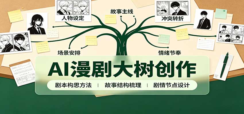 AI漫剧大树创作:剧本构思课程讲解,软件插件配置,配套工具资料完整梳理-网创之家