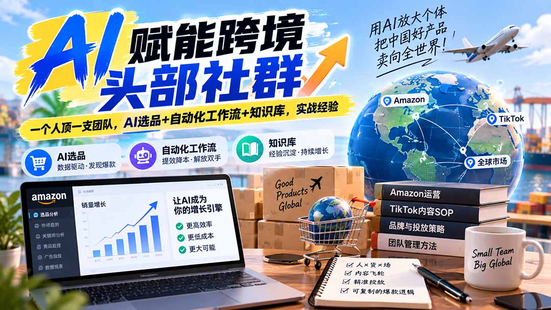 AI赋能跨境头部社群-更新9月：一个人顶一支团队，AI选品+自动化工作流+知识库，实战经验-网创之家