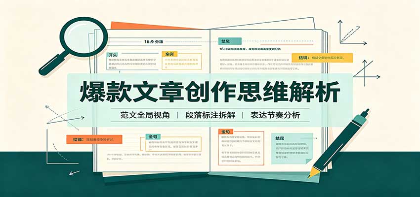 爆款文章创作思维解析：全局视角拆解范文，梳理行文逻辑，搭配真实拆文实操案例-网创之家
