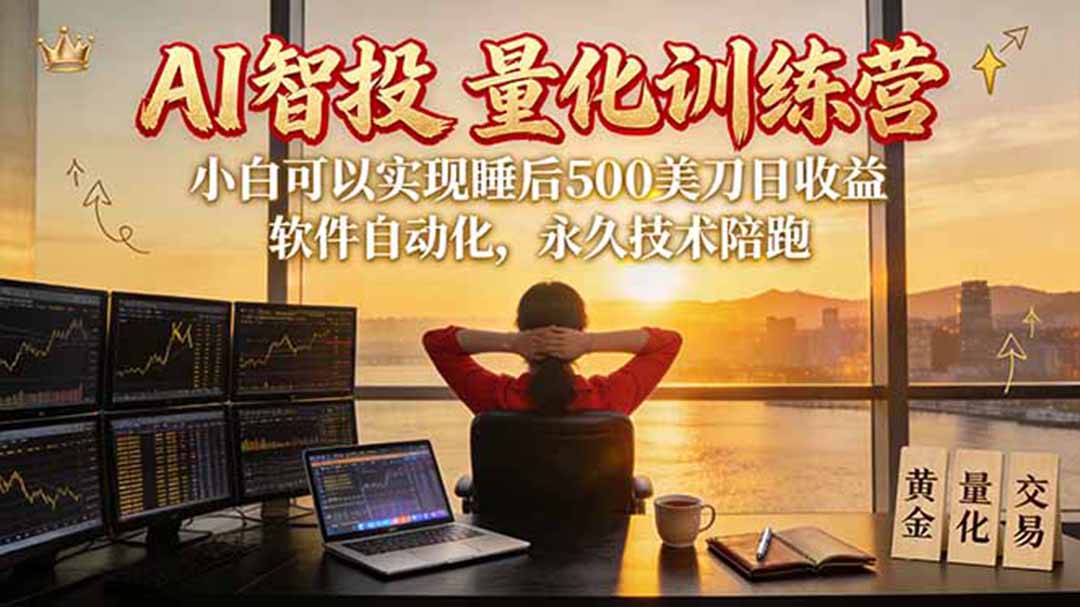 AI智投EA量化训练营【第三期】,多策略智投+防爆技术+趋势分析 ,轻松上手,矩阵放大,长期稳定。-网创之家