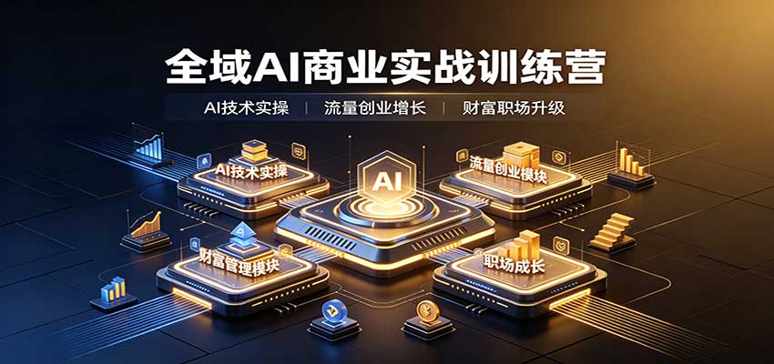 全域AI商业实战训练营:涵盖AI技术实操、流量创业、财富管理与职场成长全体系内容-网创之家