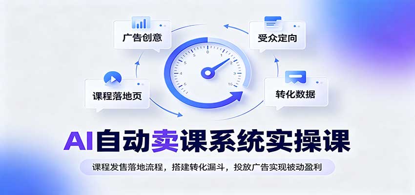 AI自动卖课系统实操课:课程发售落地流程,搭建转化漏斗,投放广告实现被动盈利-网创之家