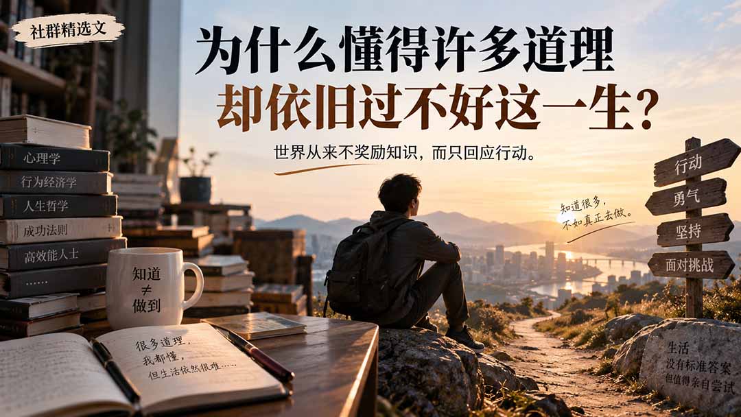 社群精选文:为什么懂得许多道理却依旧过不好这一生?-网创之家
