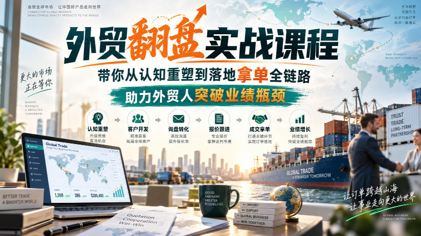 外贸翻盘实战课程，带你从认知重塑到落地拿单全链路，助力外贸人突破业绩瓶颈-网创之家
