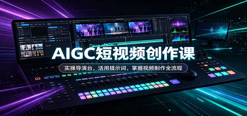 AIGC短视频创作课:实操导演台,活用提示词,掌握视频制作全流程-网创之家