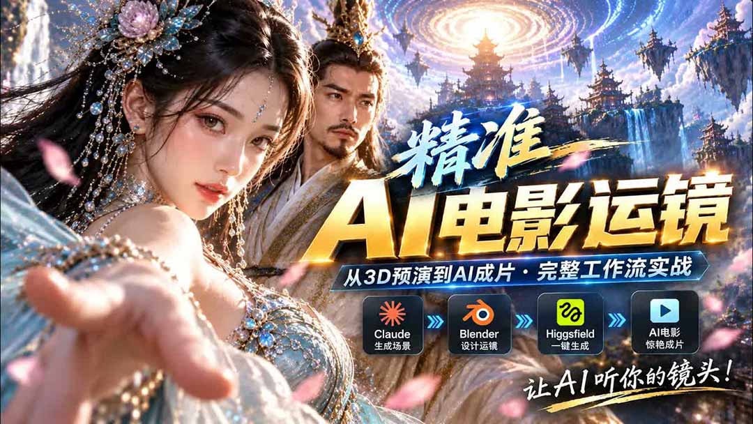AI视频终于能精准运镜了！Claude + Blender + Higgsfield 免费插件实测-网创之家