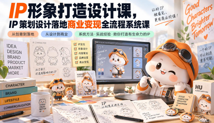 IP形象打造设计课，IP策划设计落地商业变现全流程系统课-网创之家