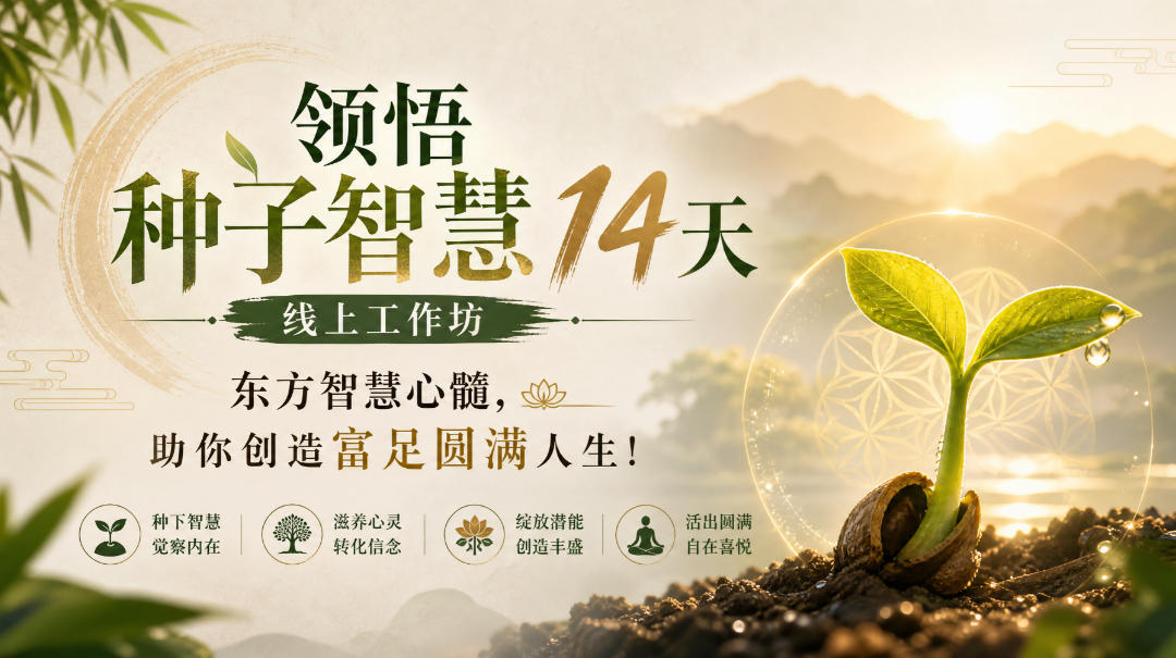 鹿大米领悟种子智慧14天线上工作坊，东方智慧心髓，助你创造富足圆满人生！-网创之家